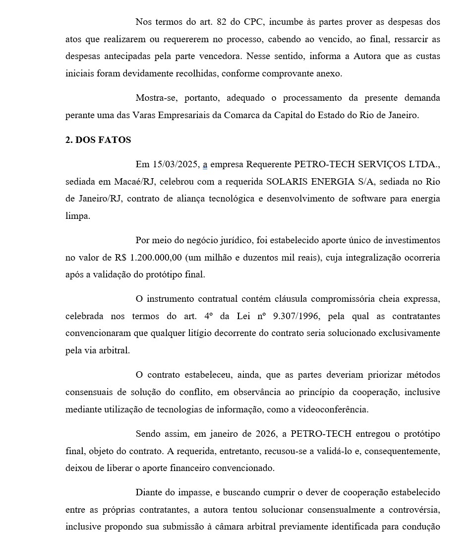02 - Direito Civil Seção 02 PETRO-TECH x SOLARIS - Arbitragem - Image 3