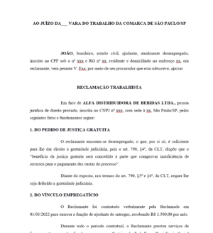 Direito Trabalhista - Seção 01 -Peça Reclamação Trabalhista