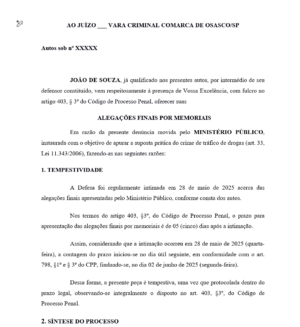 Direito Penal e Processo Penal - Seção 02 - Alegações Finais