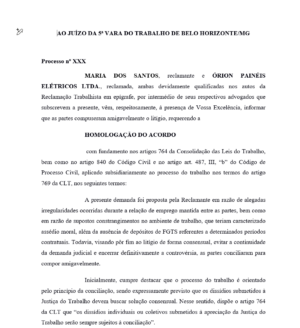 Direito Trabalhista - Seção 02 - Petição de Acordo