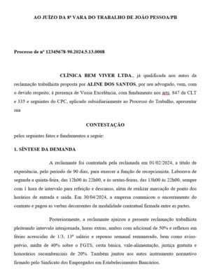 Direito Trabalhista - Seção 04 - CONTESTAÇÃO